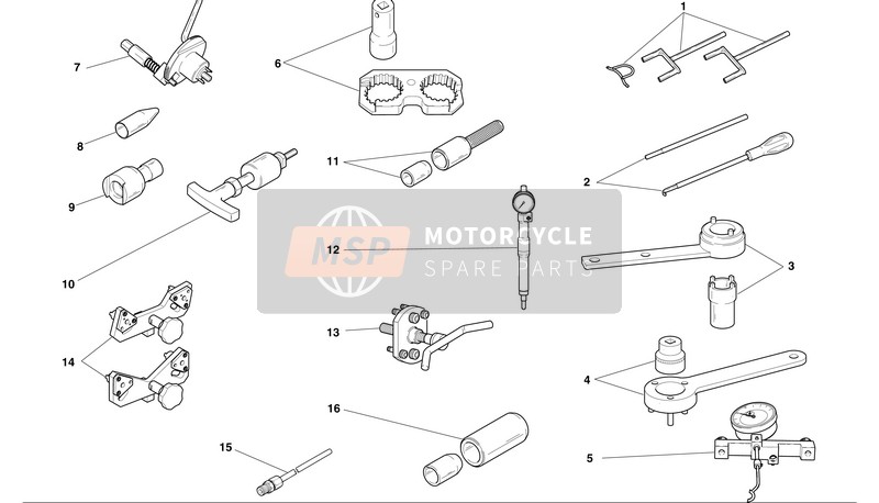 Ducati SUPERBIKE 998 BIP Eu 2002 Outils spéciaux d'atelier 1 pour un 2002 Ducati SUPERBIKE 998 BIP Eu