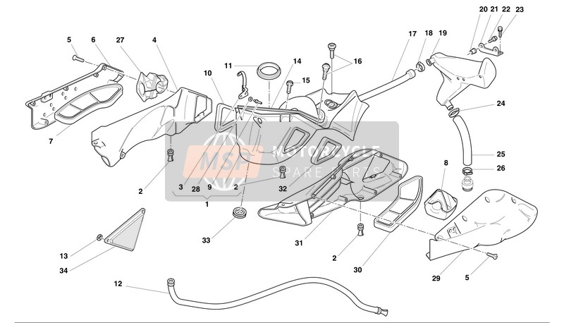 Ducati SUPERBIKE 998 BIP Eu 2002 LUFTZUFUHR UND KURBELGEHÄUSEENTLÜFTUNG für ein 2002 Ducati SUPERBIKE 998 BIP Eu