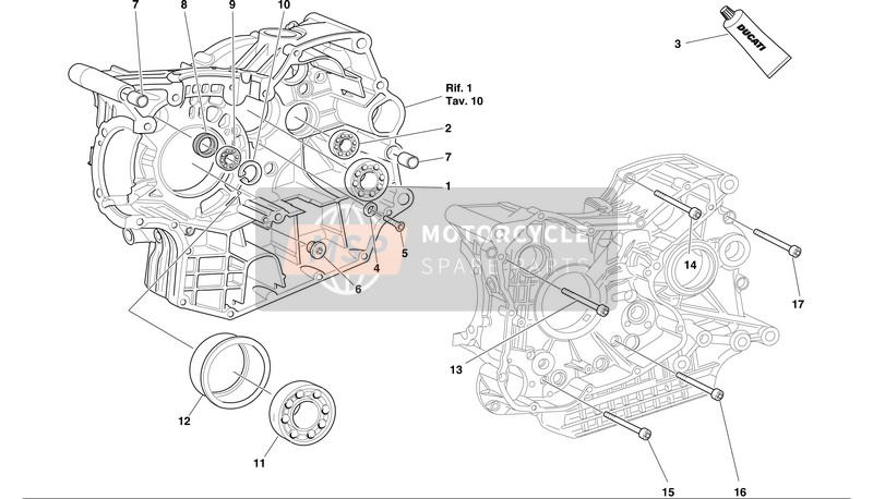 Ducati SUPERBIKE 998 BIP Usa 2002 Half Crankcase for a 2002 Ducati SUPERBIKE 998 BIP Usa