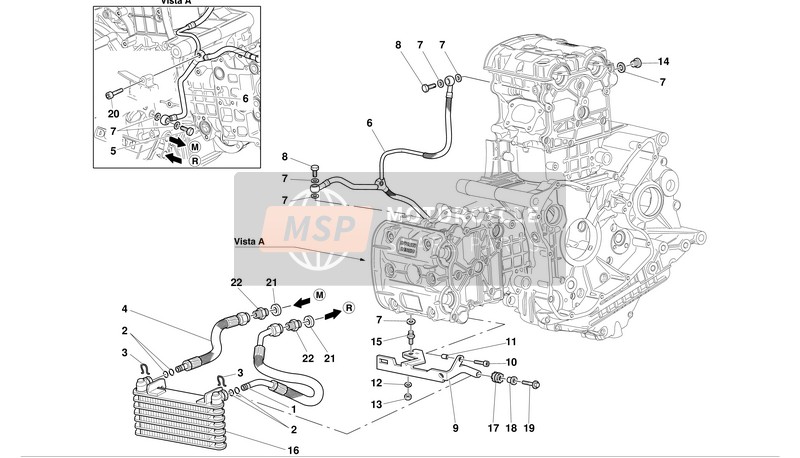 Ducati SUPERBIKE 998R D.M. 157 Eu 2002 Ölkühler für ein 2002 Ducati SUPERBIKE 998R D.M. 157 Eu