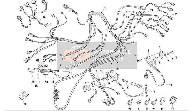 Ducati SUPERBIKE 998R D.M. 157 Eu 2002 Système d'injection pour un 2002 Ducati SUPERBIKE 998R D.M. 157 Eu