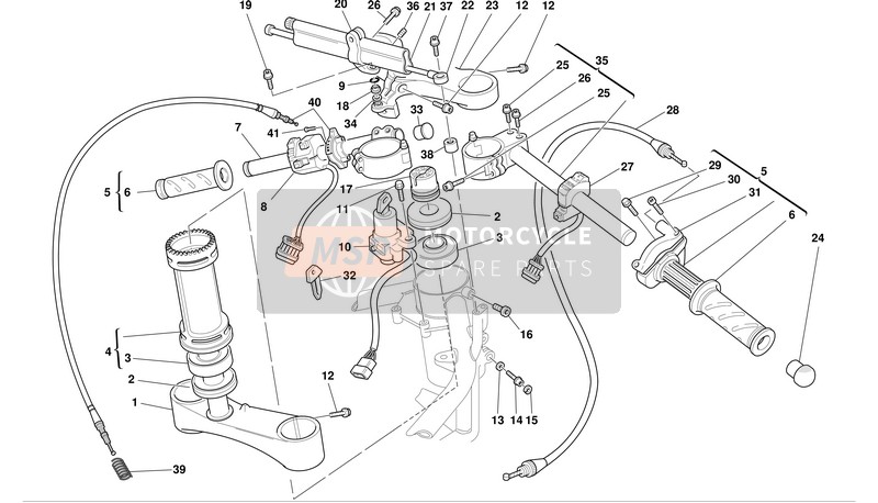 Ducati SUPERBIKE 998R D.M. 157 Eu 2002 Helft-Stuur - Schok-Demper voor een 2002 Ducati SUPERBIKE 998R D.M. 157 Eu