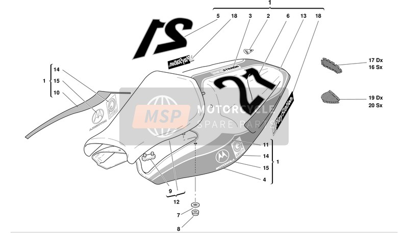 43813111A, Calcomania Linea Cola, Ducati, 0