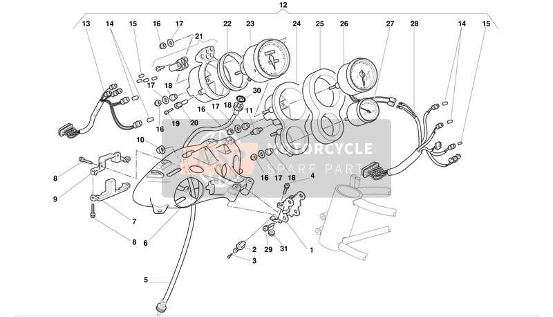 Ducati SUPERBIKE 998S BAYLISS Usa 2002 Tableau de bord pour un 2002 Ducati SUPERBIKE 998S BAYLISS Usa