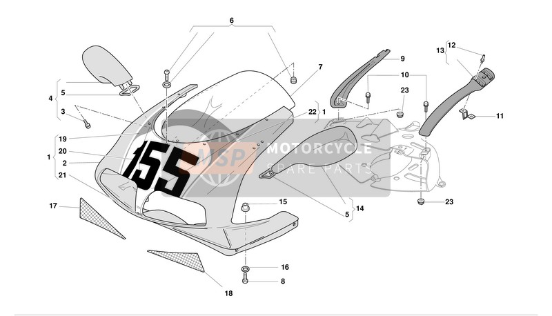 Ducati SUPERBIKE 998S BOSTROM Eu 2002 Carenado de faros para un 2002 Ducati SUPERBIKE 998S BOSTROM Eu