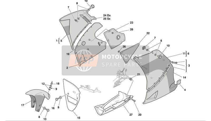 Ducati SUPERBIKE 998S BOSTROM Eu 2002 Carénage pour un 2002 Ducati SUPERBIKE 998S BOSTROM Eu