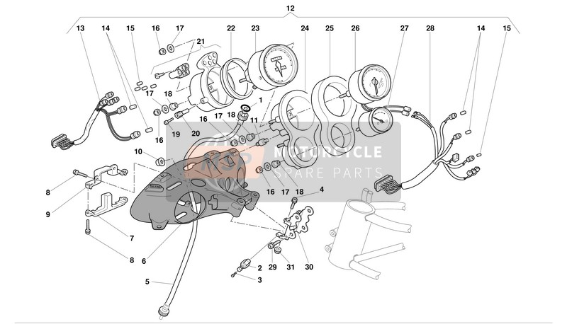 Ducati SUPERBIKE 998S BOSTROM Usa 2002 Tableau de bord pour un 2002 Ducati SUPERBIKE 998S BOSTROM Usa