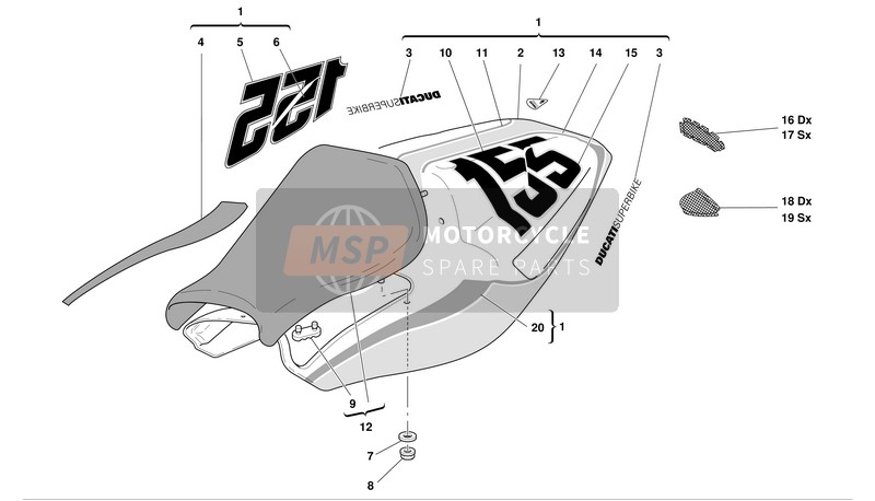 Ducati SUPERBIKE 998S BOSTROM Usa 2002 Posto A Sedere per un 2002 Ducati SUPERBIKE 998S BOSTROM Usa