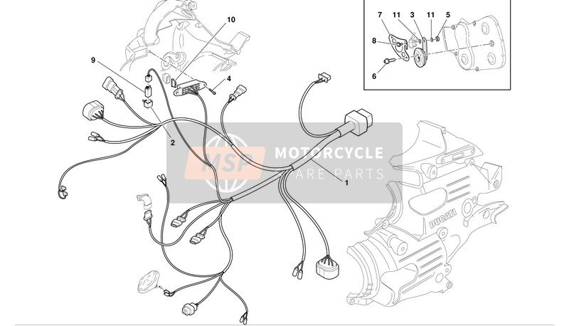 Ducati SUPERBIKE 999 BIP-MON Eu 2003 Front Wiring for a 2003 Ducati SUPERBIKE 999 BIP-MON Eu