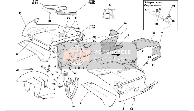 Ducati SUPERBIKE 999 BIP-MON Eu 2004 Verkleidung für ein 2004 Ducati SUPERBIKE 999 BIP-MON Eu