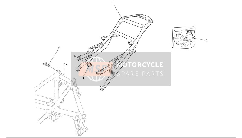 Ducati SUPERBIKE 999 BIP-MON Usa 2003 Achterframe(mon) voor een 2003 Ducati SUPERBIKE 999 BIP-MON Usa