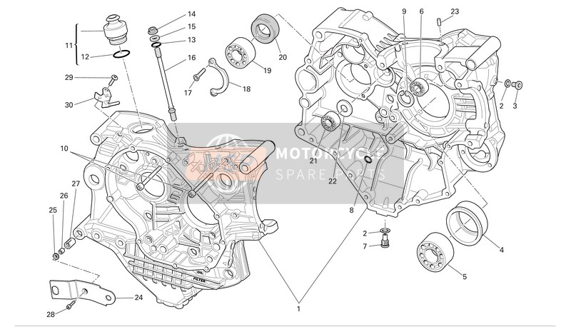 22521132B, Set Of Crankcases 999/05, Ducati, 0