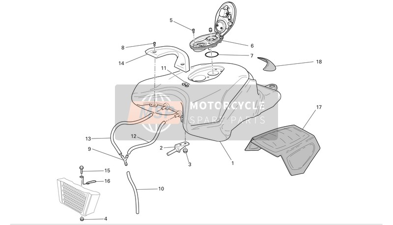 Ducati SUPERBIKE 999 Eu 2006 Tank für ein 2006 Ducati SUPERBIKE 999 Eu