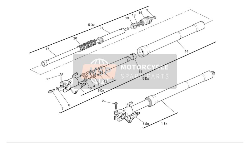 FRONT FORK(JKAZX900CDA032421&SIM;)