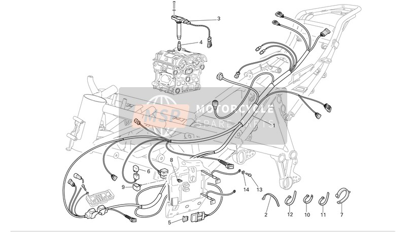 Ducati SUPERBIKE 999R Eu 2004 Sistema de inyección para un 2004 Ducati SUPERBIKE 999R Eu