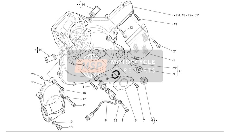 Water Pump-ALTR-Side Crankcase Cover 1