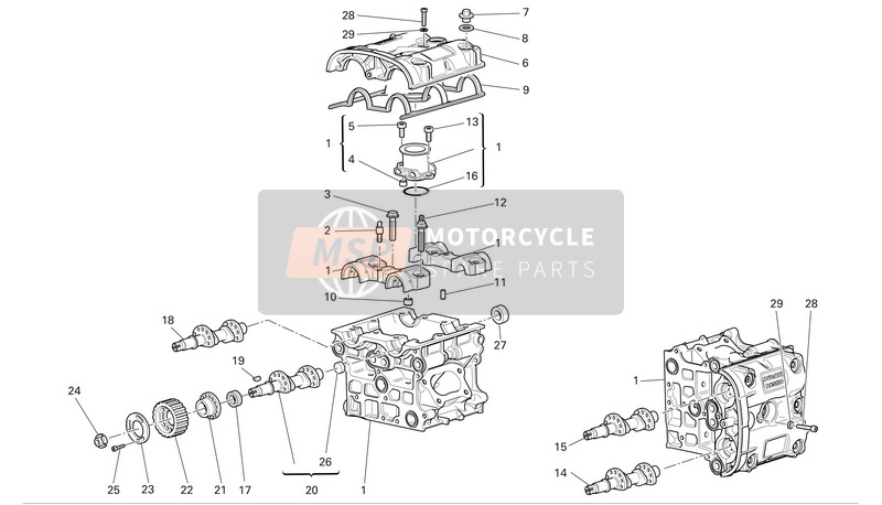 Ducati SUPERBIKE 999R Monoposto Eu 2005 Hoofd voor een 2005 Ducati SUPERBIKE 999R Monoposto Eu