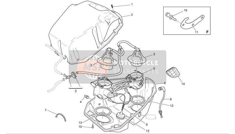 Ducati SUPERBIKE 999R Monoposto Eu 2005 Gasklephuis voor een 2005 Ducati SUPERBIKE 999R Monoposto Eu