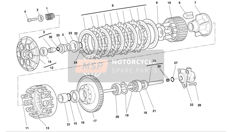 Ducati SUPERBIKE 999R Usa 2003 Embrague para un 2003 Ducati SUPERBIKE 999R Usa