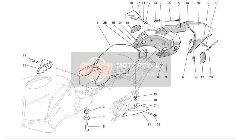 Ducati SUPERBIKE 999R Xerox Usa 2006 Posto A Sedere per un 2006 Ducati SUPERBIKE 999R Xerox Usa