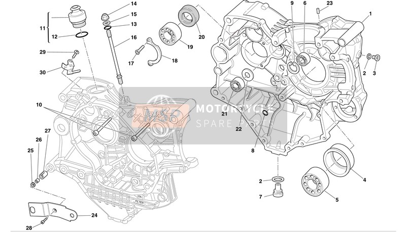 Ducati SUPERBIKE 999S BIP-MON Eu 2004 Mezzo carter per un 2004 Ducati SUPERBIKE 999S BIP-MON Eu