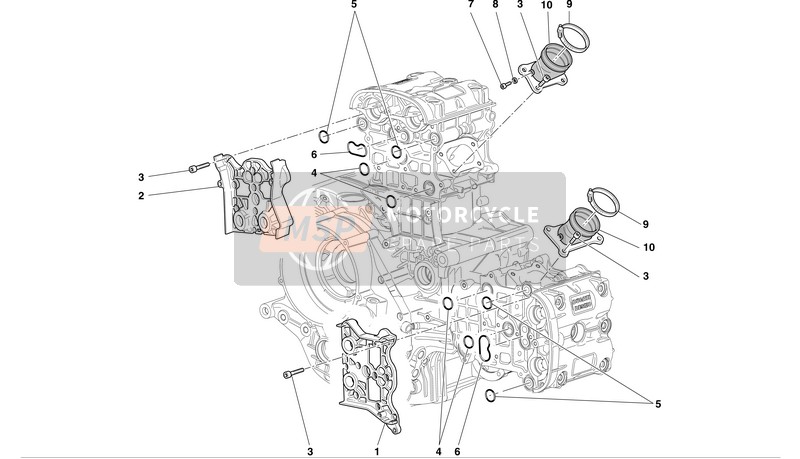 Ducati SUPERBIKE 999S BIP-MON Eu 2004 KOLLEKTOR UND KOPF DECKELS für ein 2004 Ducati SUPERBIKE 999S BIP-MON Eu