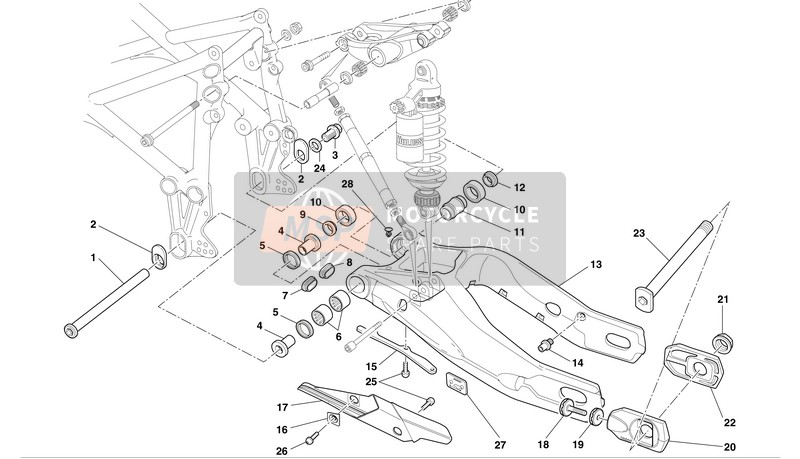 Ducati SUPERBIKE 999S BIP-MON Eu 2004 Rear Fork for a 2004 Ducati SUPERBIKE 999S BIP-MON Eu