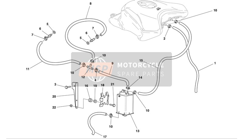 Ducati SUPERBIKE 999S BIP-MON Usa 2004 Alimentación de combustible para un 2004 Ducati SUPERBIKE 999S BIP-MON Usa