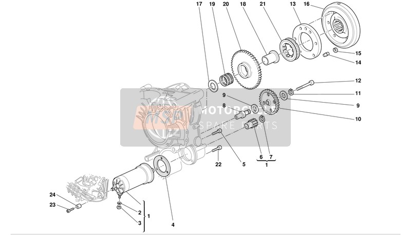 Ducati SUPERBIKE 999S Usa 2003 Arrancador y encendido eléctricos para un 2003 Ducati SUPERBIKE 999S Usa