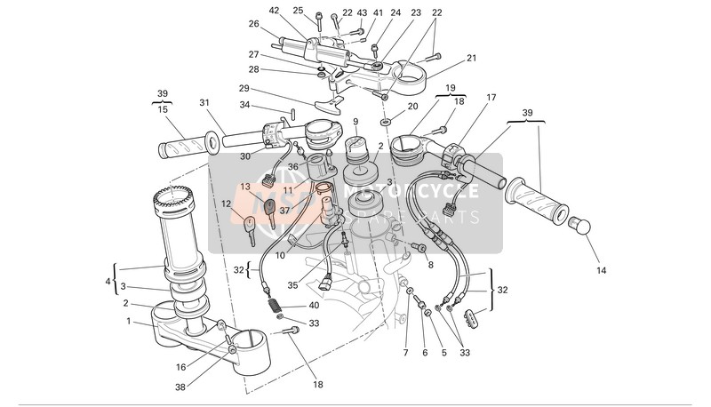 Ducati SUPERBIKE 999S Usa 2006 Guidon - Choc-Absorbeur pour un 2006 Ducati SUPERBIKE 999S Usa