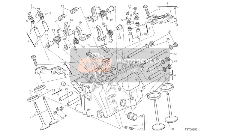 30123471R, Verticale Cilinderkop, Ducati, 0