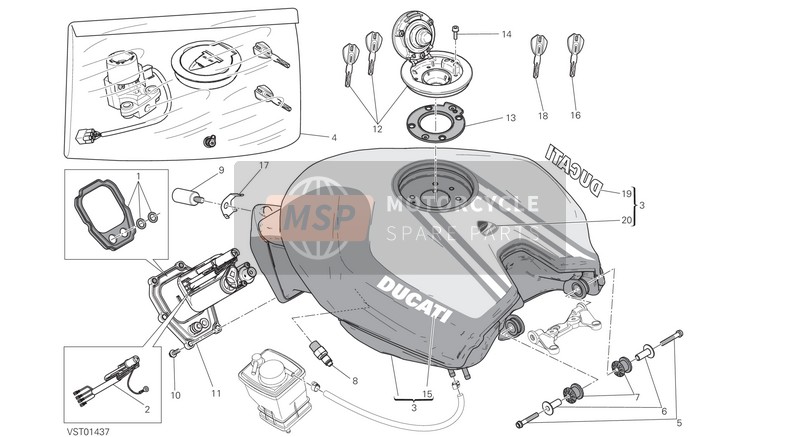 Ducati SUPERBIKE PANIGALE R USA 2015 Réservoir pour un 2015 Ducati SUPERBIKE PANIGALE R USA