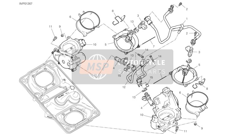 Ducati SUPERBIKE PANIGALE V2 2021 Cuerpo del acelerador para un 2021 Ducati SUPERBIKE PANIGALE V2