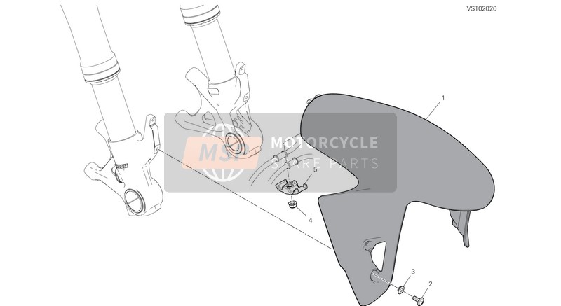 Ducati SUPERBIKE PANIGALE V2 EU 2020 FRONT MUDGUARD for a 2020 Ducati SUPERBIKE PANIGALE V2 EU