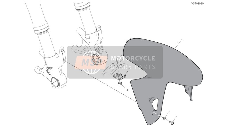 Ducati SUPERBIKE PANIGALE V2 EU 2020 Garde-boue avant pour un 2020 Ducati SUPERBIKE PANIGALE V2 EU