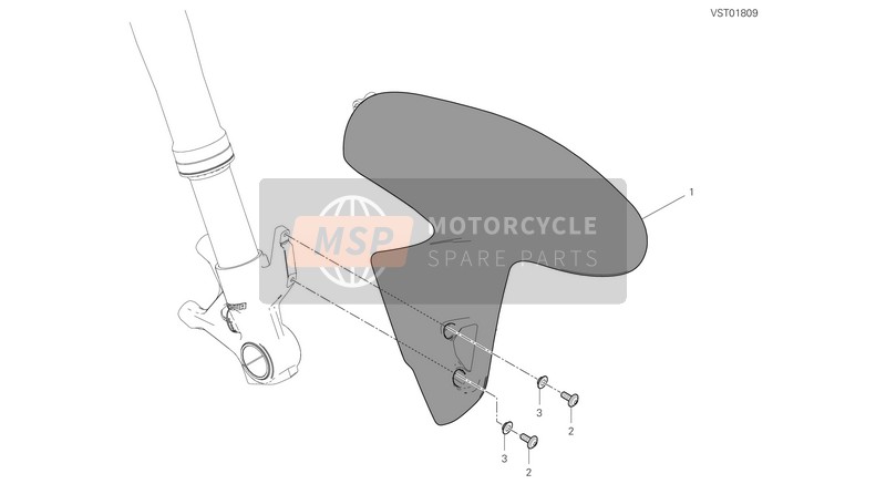 Ducati SUPERBIKE PANIGALE V4 2021 Voorspatbord voor een 2021 Ducati SUPERBIKE PANIGALE V4