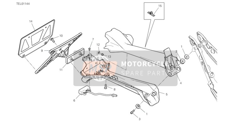 Ducati SUPERBIKE PANIGALE V4 2021 Soporte de placa para un 2021 Ducati SUPERBIKE PANIGALE V4