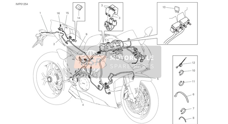 Ducati SUPERBIKE Panigale V4 916 25TH ANNIVERSARY EU 2020 Bordnetz für ein 2020 Ducati SUPERBIKE Panigale V4 916 25TH ANNIVERSARY EU