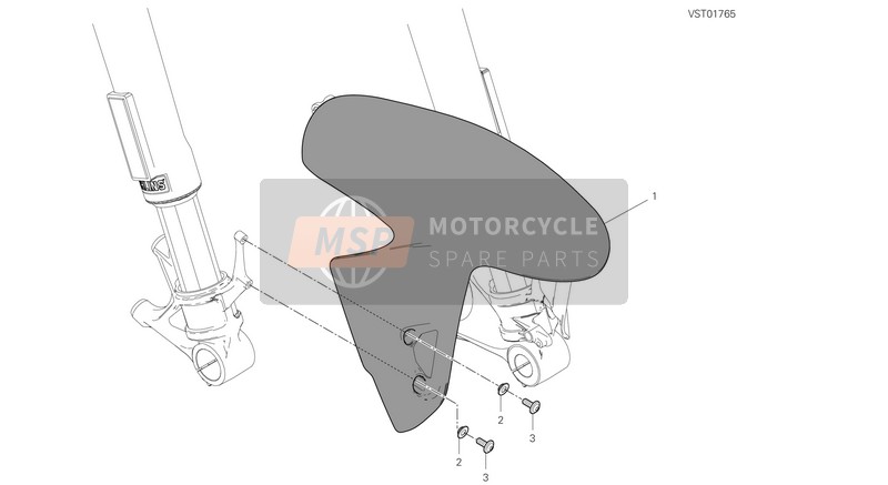 Ducati SUPERBIKE PANIGALE  V4 EU 2018 Schlammschutz vorne für ein 2018 Ducati SUPERBIKE PANIGALE  V4 EU