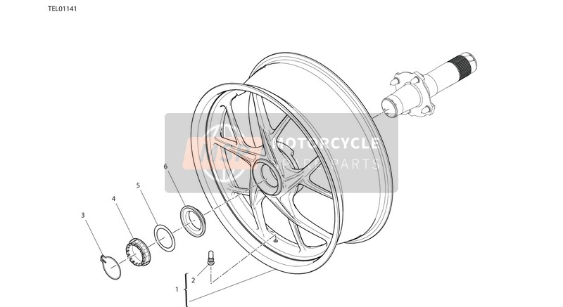 Ducati SUPERBIKE PANIGALE  V4 EU 2018 Rear Wheel for a 2018 Ducati SUPERBIKE PANIGALE  V4 EU
