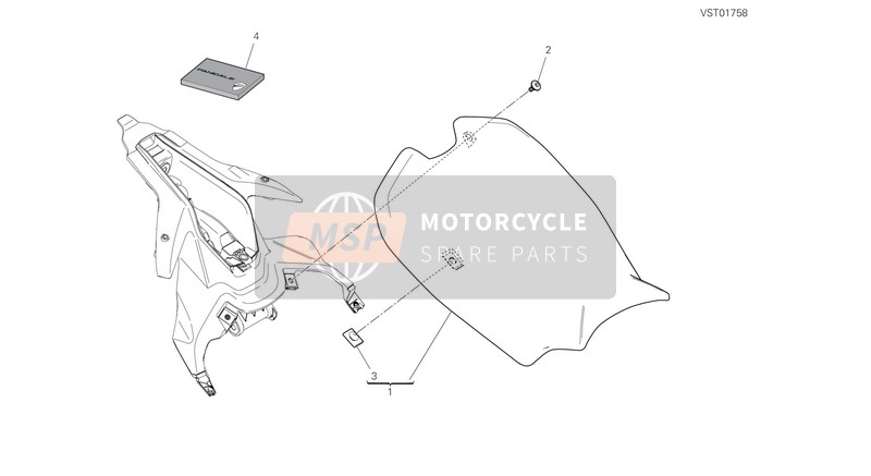 Ducati SUPERBIKE PANIGALE  V4 EU 2018 Sitz MONOPOSTO  für ein 2018 Ducati SUPERBIKE PANIGALE  V4 EU