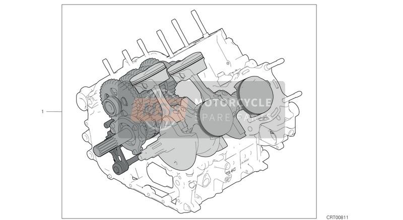 Ducati SUPERBIKE PANIGALE  V4 EU 2020 Complete Crankcase Assembly for a 2020 Ducati SUPERBIKE PANIGALE  V4 EU