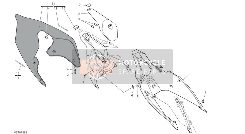 Ducati SUPERBIKE PANIGALE  V4 EU 2020 Carenado trasero para un 2020 Ducati SUPERBIKE PANIGALE  V4 EU