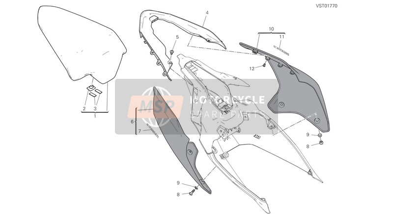 Ducati SUPERBIKE PANIGALE  V4 EU 2020 Sitz Doppelsitz für ein 2020 Ducati SUPERBIKE PANIGALE  V4 EU