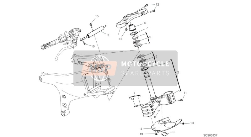 Ducati SUPERBIKE PANIGALE  V4 EU 2020 Ensemble de Direction pour un 2020 Ducati SUPERBIKE PANIGALE  V4 EU