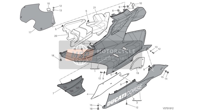 4801A962AA, Left Wing 1714 - Carbon, Ducati, 0