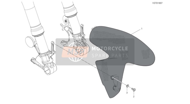 Ducati SUPERBIKE Panigale V4 R EU 2019 Parafango anteriore per un 2019 Ducati SUPERBIKE Panigale V4 R EU
