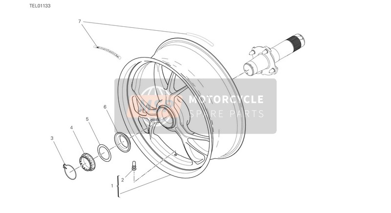 Ducati SUPERBIKE Panigale V4 R EU 2019 Roue arrière pour un 2019 Ducati SUPERBIKE Panigale V4 R EU