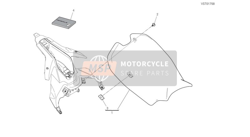 Ducati SUPERBIKE Panigale V4 R EU 2019 Seat Single Seat for a 2019 Ducati SUPERBIKE Panigale V4 R EU
