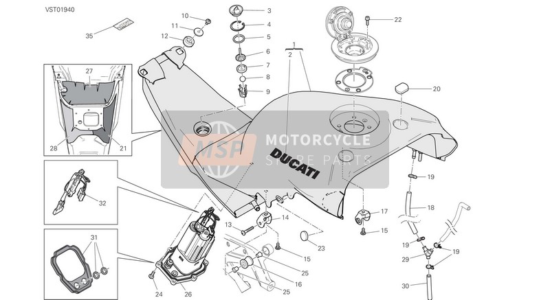 Ducati SUPERBIKE Panigale V4 R EU 2019 Réservoir pour un 2019 Ducati SUPERBIKE Panigale V4 R EU